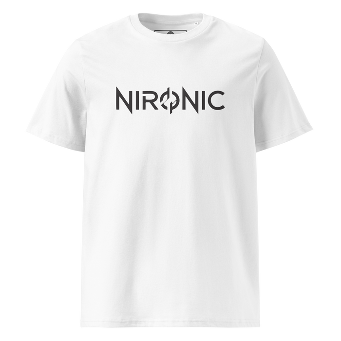 Nironic White Unisex Organic Cotton Tee