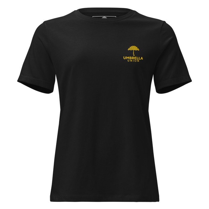All Union Women's Relaxed T-Shirt Black-Embroidered Gold