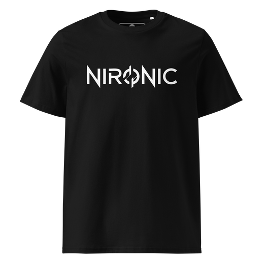 Nironic Black Unisex Organic Cotton Tee