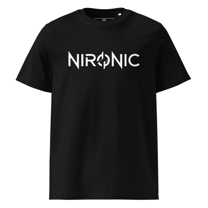 Nironic Black Unisex Organic Cotton Tee