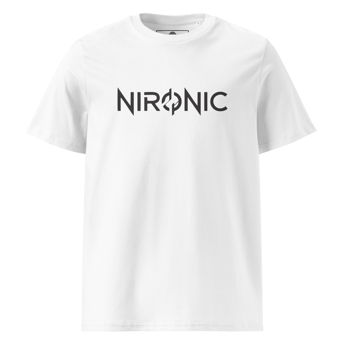 Nironic White Unisex Organic Cotton Tee