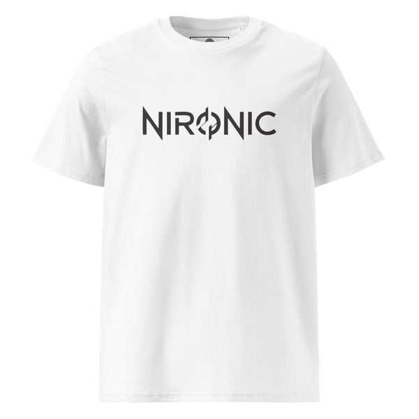Nironic White Unisex Organic Cotton Tee