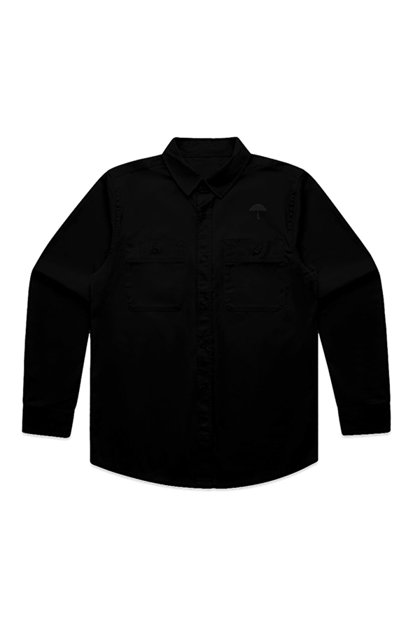Umbrella Union Embroidered Work Shirt - Black