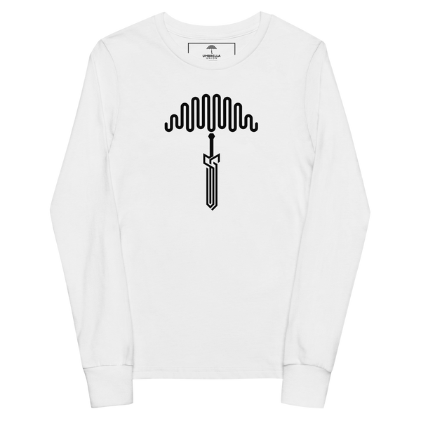 Sort of Umbrella Double Sided Youth Long Sleeve Tee - White